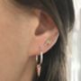 Sterling Silver Rose Gold Vermeil Spike Hoops, thumbnail 2 of 2