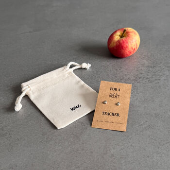 Great Teacher Sterling Silver Apple Earrings, 6 of 10