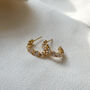 18 K Gold Plated Clear Cz Hoop Earrings, thumbnail 2 of 3