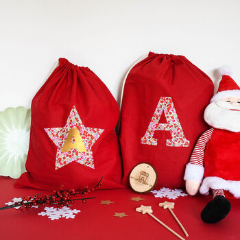 Liberty Of London Christmas Star Personalised Gift Sack, 2 of 8