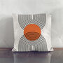 Bauhaus Geometric Abstract Lumbar Cushion Cover In Orange And Black, thumbnail 6 of 12