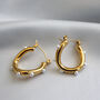 Non Tarnish Twisted Hoop Earrings With Inlaid Pearls, thumbnail 1 of 10