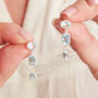 Blue Topaz Triple Gemstone Drops Set In Silver, thumbnail 3 of 8