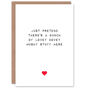 Joke Just Pretend Mushy Lovey Funny Valentine's Card, thumbnail 1 of 4