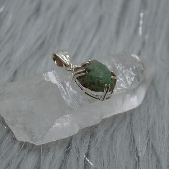Raw Emerald Pendant Necklace, 7 of 12