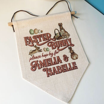 Personalised Easter Bunny Stop Here Sign Banner, 6 of 10
