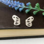 Sterling Silver Butterfly Wing Stud Earrings, thumbnail 2 of 8