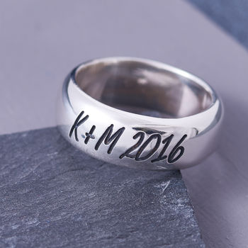 Chunky Silver Personalised Men's Silver Ring, 6 of 9