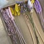 Purple, Yellow And Pink Dried Flowers Letterbox Gift, thumbnail 2 of 4