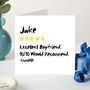 Personalised Boyfriend Review Birthday Card Funny Card For Him, thumbnail 1 of 4