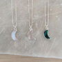Sterling Silver Faceted Gemstone Moon Necklace, thumbnail 1 of 11