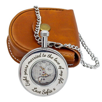Personalised The St James Mechanical Pocket Watch With Case, 8 of 12