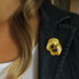 Pansy Yellow Flower Brooch, thumbnail 2 of 6