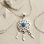Sterling Silver Gemstone Dream Catcher Necklaces, thumbnail 6 of 9