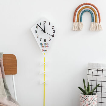 Children's Personalised Rainbow Kite Clock, 4 of 6