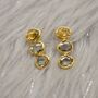 Green Amethyst Gold Plated Sterling Silver Earrings, thumbnail 4 of 6