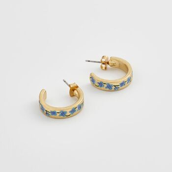 Blue Forget Me Not Hoop Earings, 2 of 7