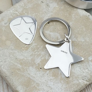 Personalised Sterling Silver Star Keyring, 4 of 8