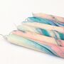 Handmade Marble Dyed Dinner Candles Pink And Blues, thumbnail 2 of 12