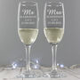 Personalised Mr And Mrs Pair Of Flutes, thumbnail 1 of 3