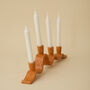 Handmade Orange Wavy Ceramic Candelabra For Four Candles, thumbnail 4 of 9