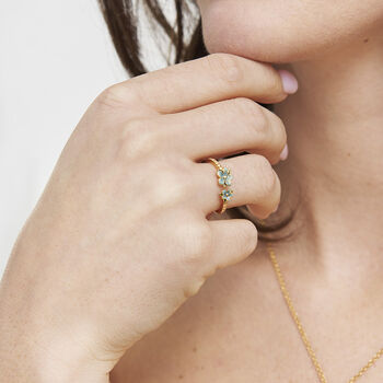 Gold Forget Me Not Flora Ring, 2 of 7