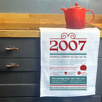 Personalised 18th Birthday Gift Microfibre Tea Towel, 7 of 9