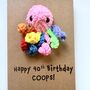 Personalised Name Age Octopus Crochet Birthday Card Handmade, thumbnail 10 of 12