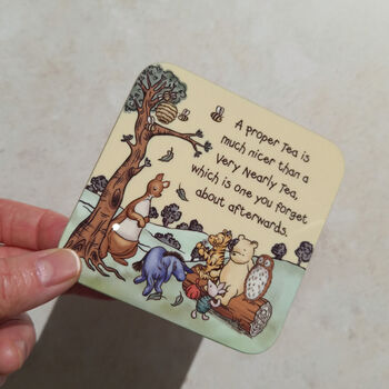 Set Of Four Winnie Coasters | A.A. Milne Quotes | Gloss Mdf Drink Coasters, 2 of 12