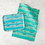 Sea Swimmers Organic Cotton Tea Towel, thumbnail 4 of 6