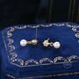 Sterling Silver Aurora Ab Crystal With Dangling Pearl Earrings, thumbnail 5 of 12
