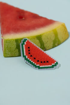 Make Your Own Watermelon Brooch Cross Stitch Kit, 7 of 9