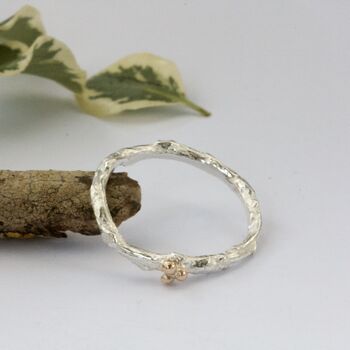 Woodland Mixed Metal Silver And Gold Shaped Ring, 2 of 6