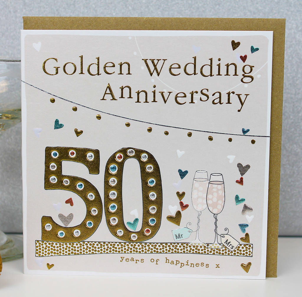 50th Anniversary Card Verses Hallmark Golden Anniversary Card - 50th  Wedding Anniversary Greeting Card With Sparkly Design Anniversary Card For  Husband, image size:1024x1005