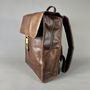 Cognac Leather Laptop Backpack With Luggage Strap, thumbnail 9 of 10