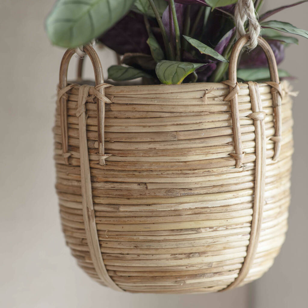 Rattan Hanging Plant Pot By all things Brighton beautiful