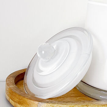 Luxury White Glass Bathroom Jar With Airtight Lid, 7 of 11