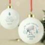 Personalised First Christmas Tiny Tatty Teddy Bauble, thumbnail 2 of 5