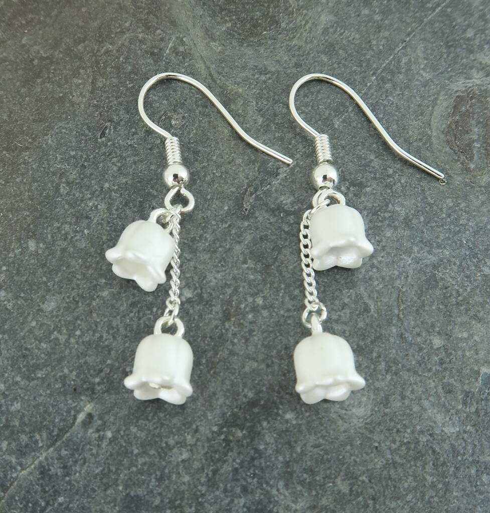 Lily Of The Valley Flower Drop Earring By At London Jewels
