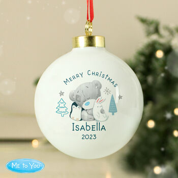 Personalised Baby Boy's First Christmas Bauble, 2 of 2