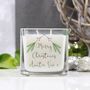 Personalised Merry Christmas Mistletoe Scented Candle, thumbnail 1 of 7