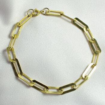George Long Link Gold Plated Silver Or Silver Bracelet, 2 of 6