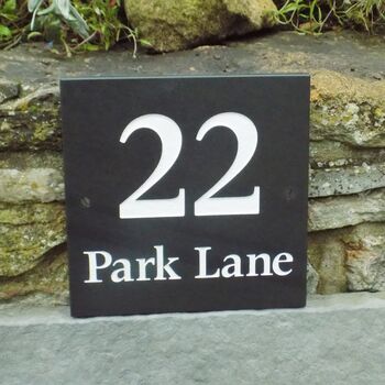 Personalised Slate Name And Number, 4 of 12