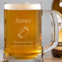 Personalised Rugby Glass Pint Stern Tankard, thumbnail 3 of 3