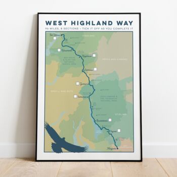 West Highland Way Hiking Map With Tick List, 3 of 10