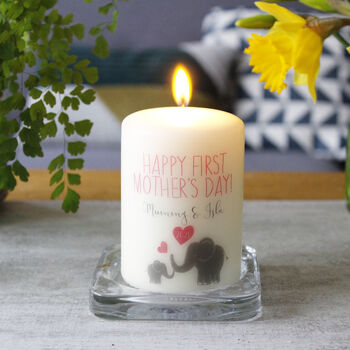 First Mother's Day Personalised Elephant Candle, 3 of 6