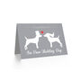 Bride Groom Dogs Love Animal Silhouette Cute Wedding Card, thumbnail 2 of 4
