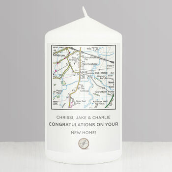 Personalised Modern Map Anniversary Candle, 3 of 3