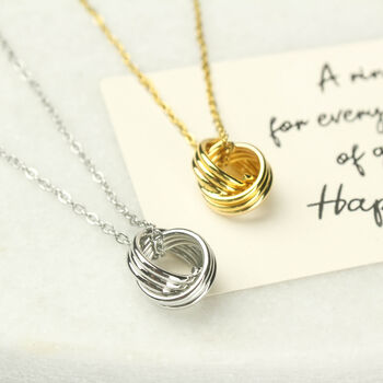 60th Birthday Six Rings Necklace, One For Each Decade, 4 of 12