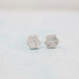Sterling Silver Textured Hexagon Stud, thumbnail 7 of 8